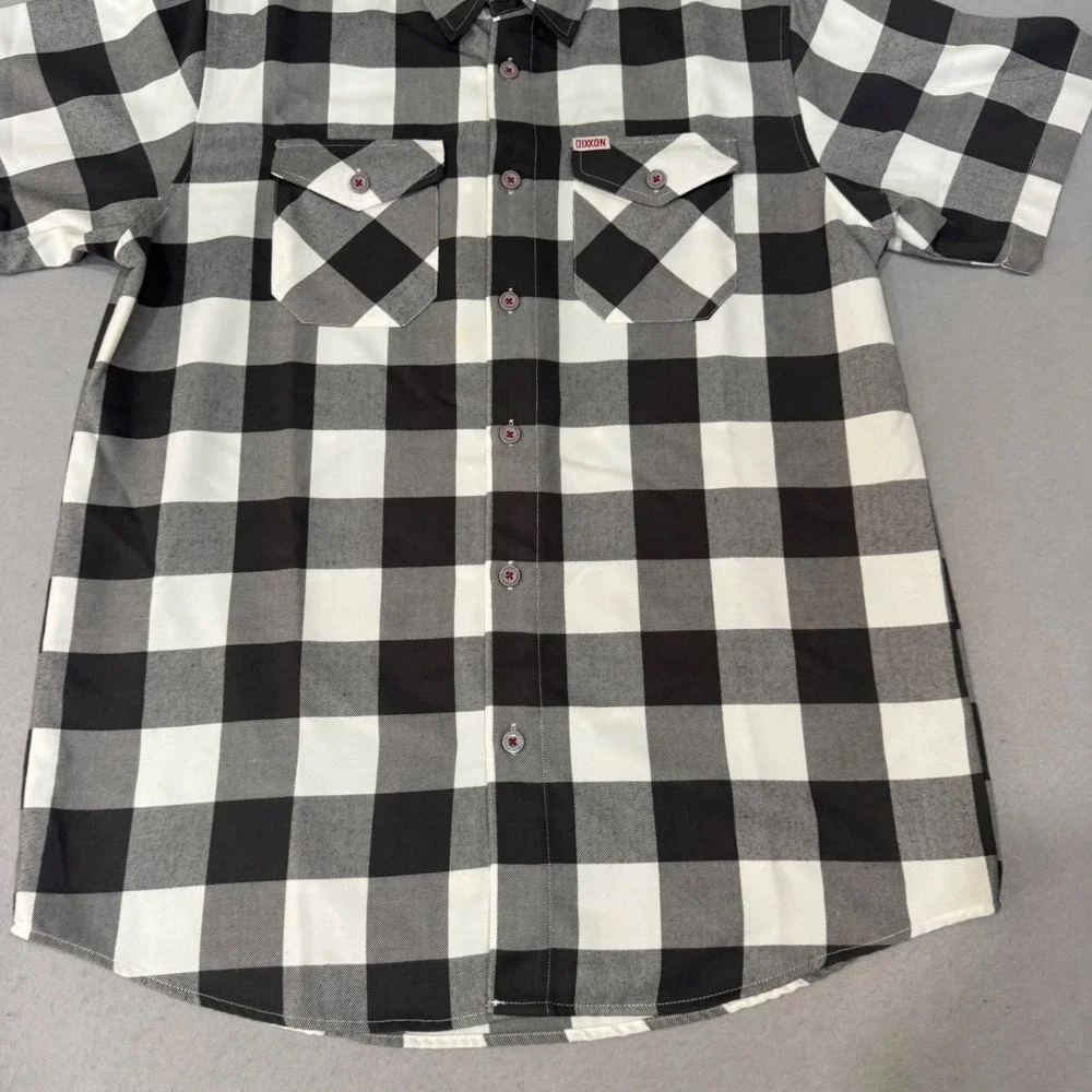Dixxon Flannel Company Pinnacle Shirt Mens LT Black White Buffalo Check Custom